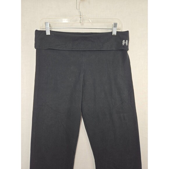 Victoria's Secret Angel Foldover Black & Rose Gold Foil Yoga Pants Large SHORT - Picture 4 of 8